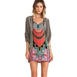 TOLANI Multicolor Tunic Mini Dress (Small)